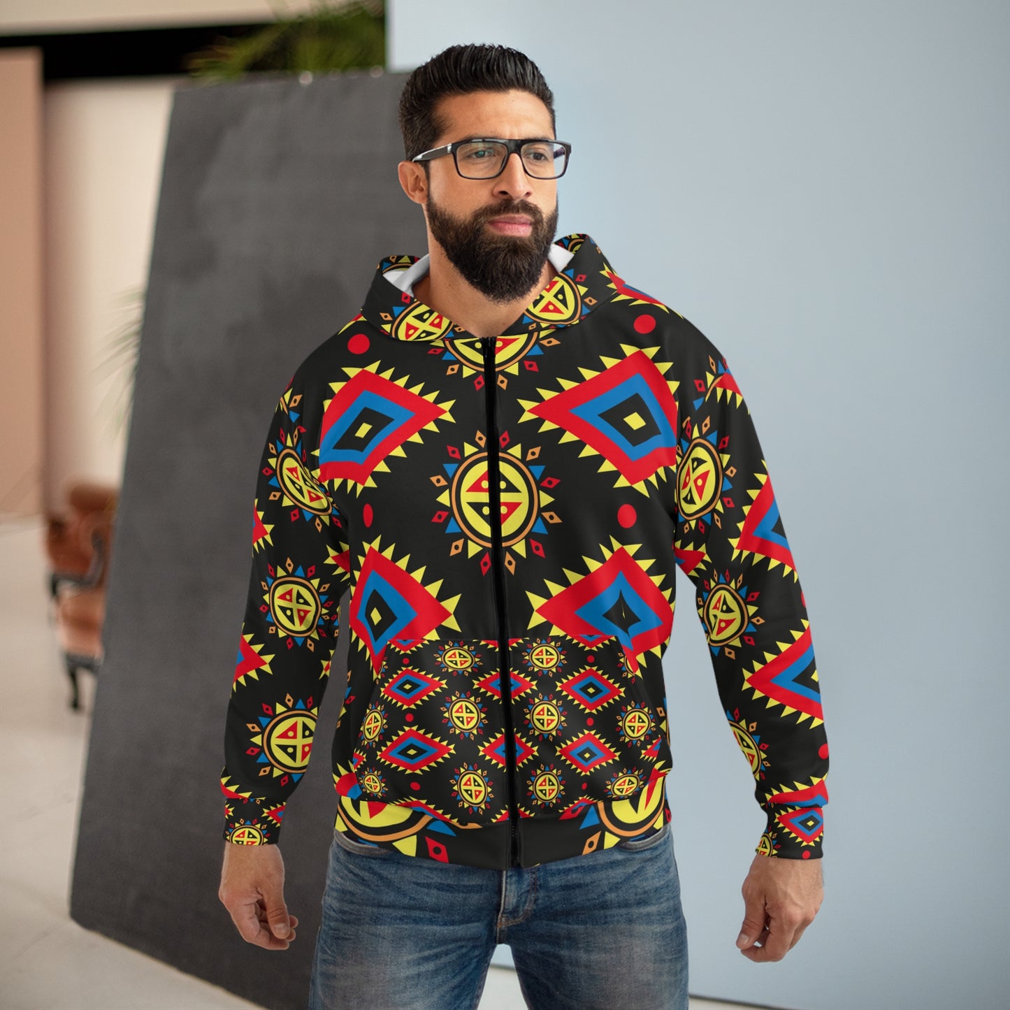 Soluvd Aztec Unisex, Women's, Men's Zip Hoodie