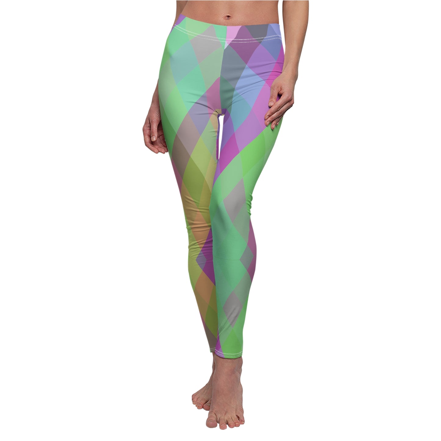 Soluvd Purple Plaid Women's Casual Leggings