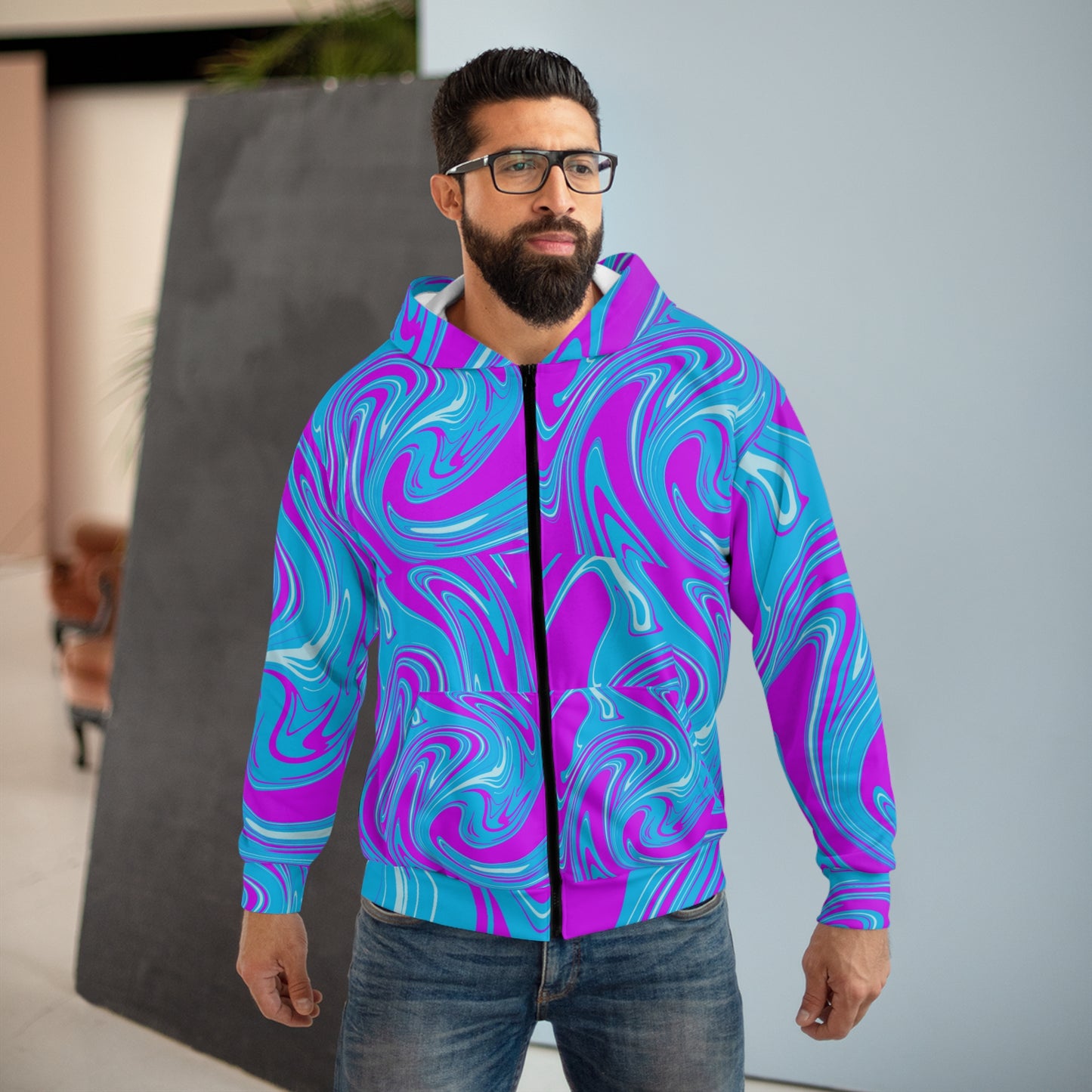 Soluvd Swirlie Unisex, Women's, Men's Zip Hoodie