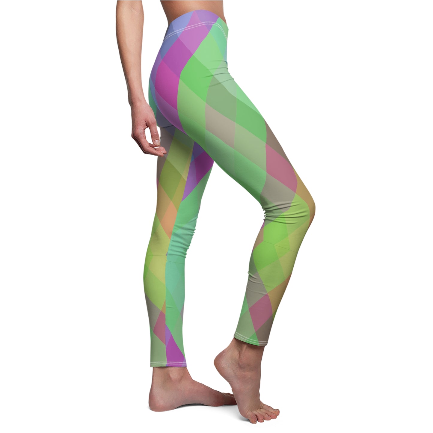 Soluvd Purple Plaid Women's Casual Leggings
