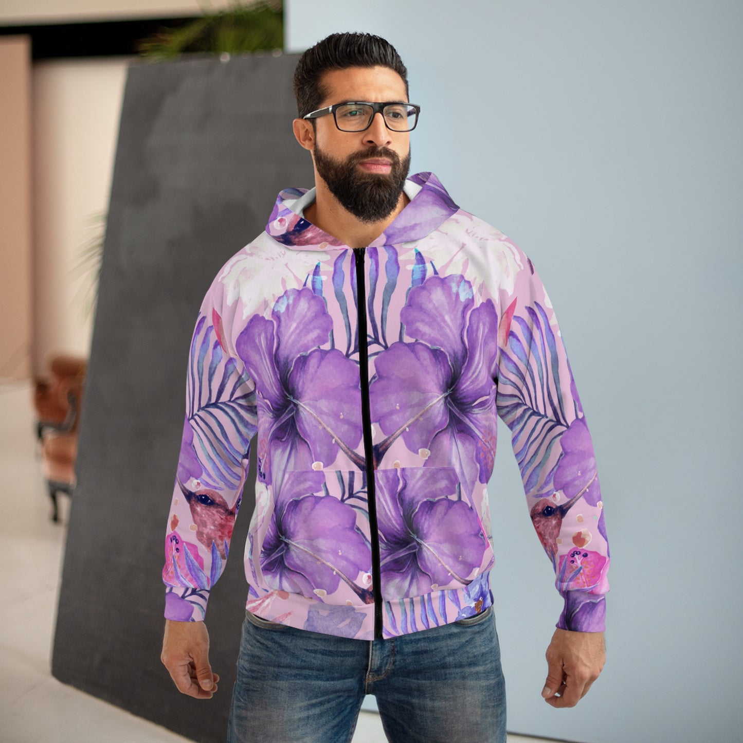 Soluvd Purple Vacay Unisex Zip Hoodie