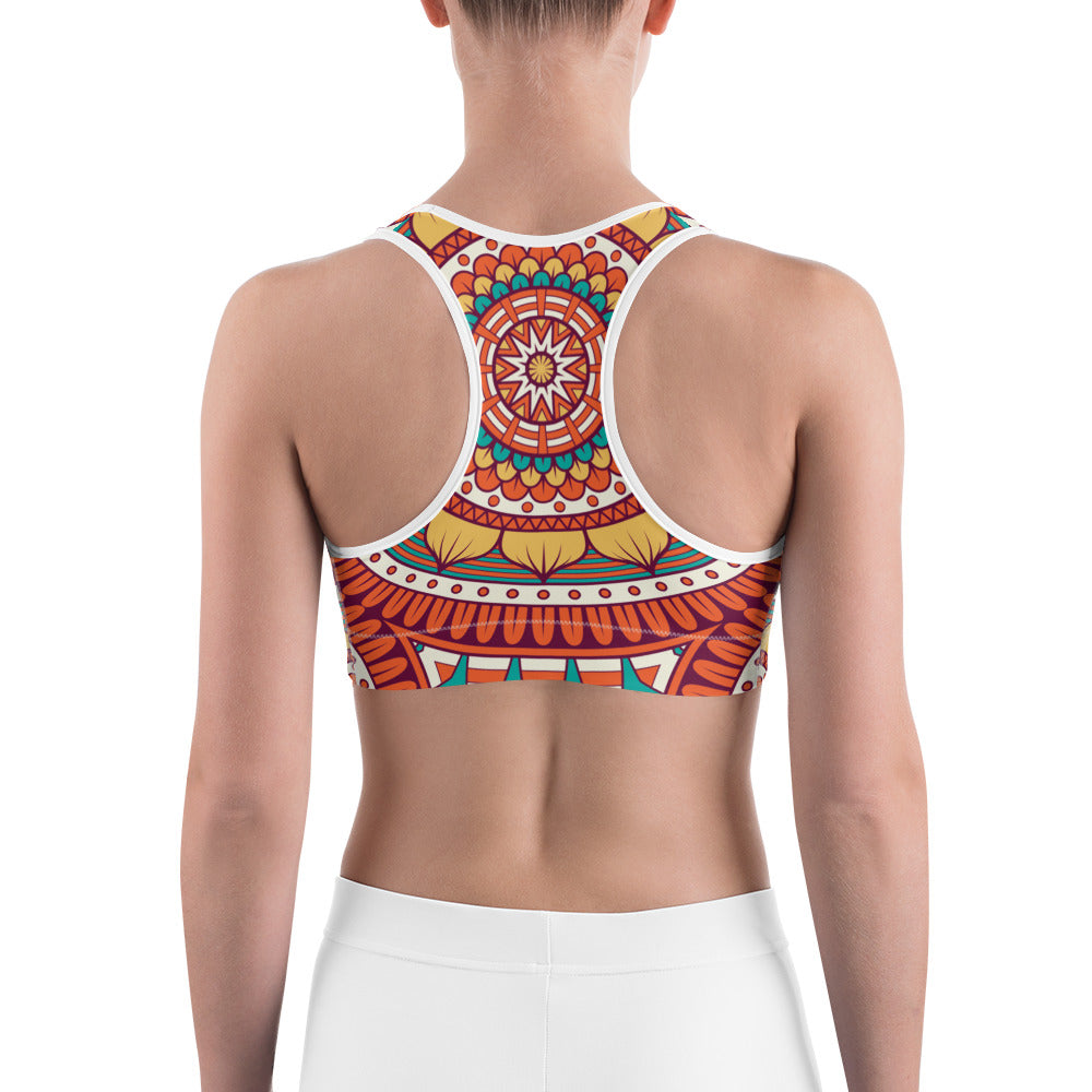 Sports bra with Golden Mandala Print