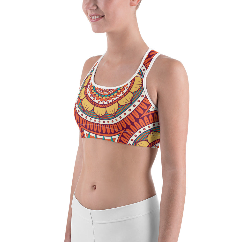 Sports bra with Golden Mandala Print