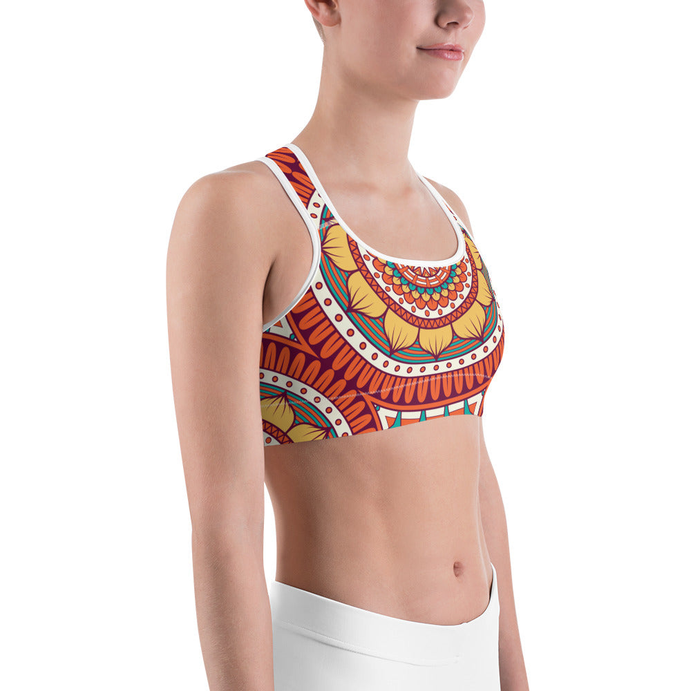 Sports bra with Golden Mandala Print