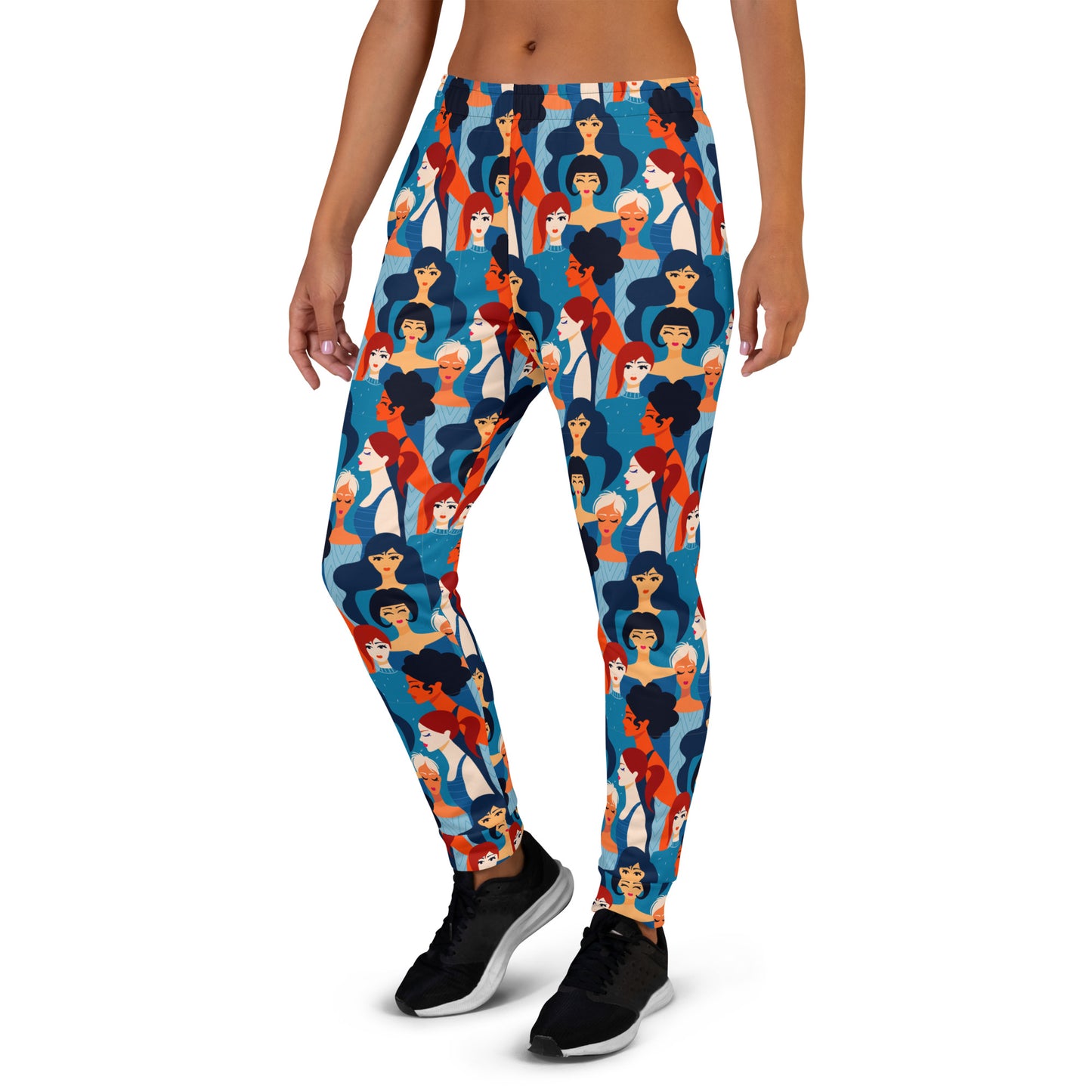Women's Joggers with Blue Ladies Print