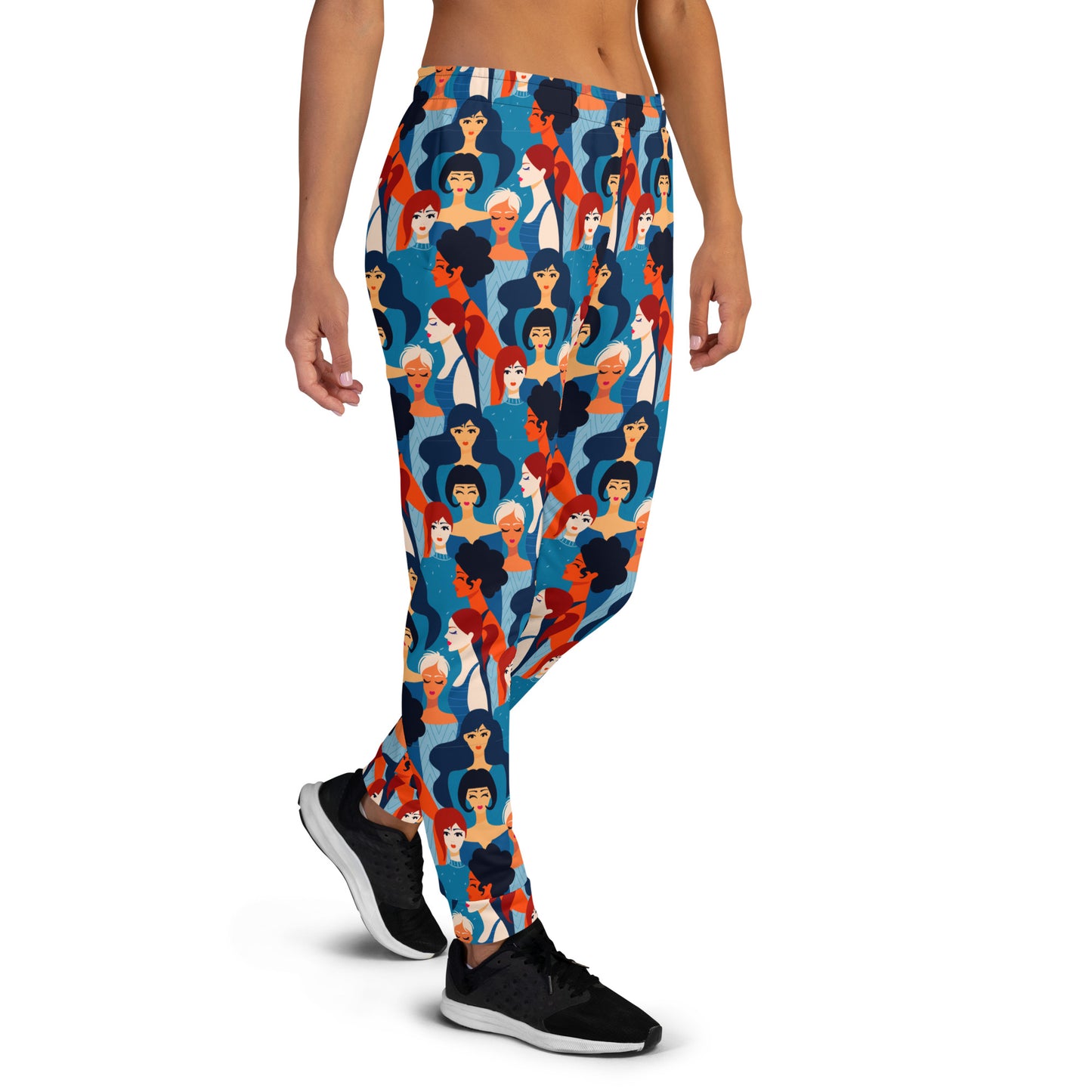 Women's Joggers with Blue Ladies Print