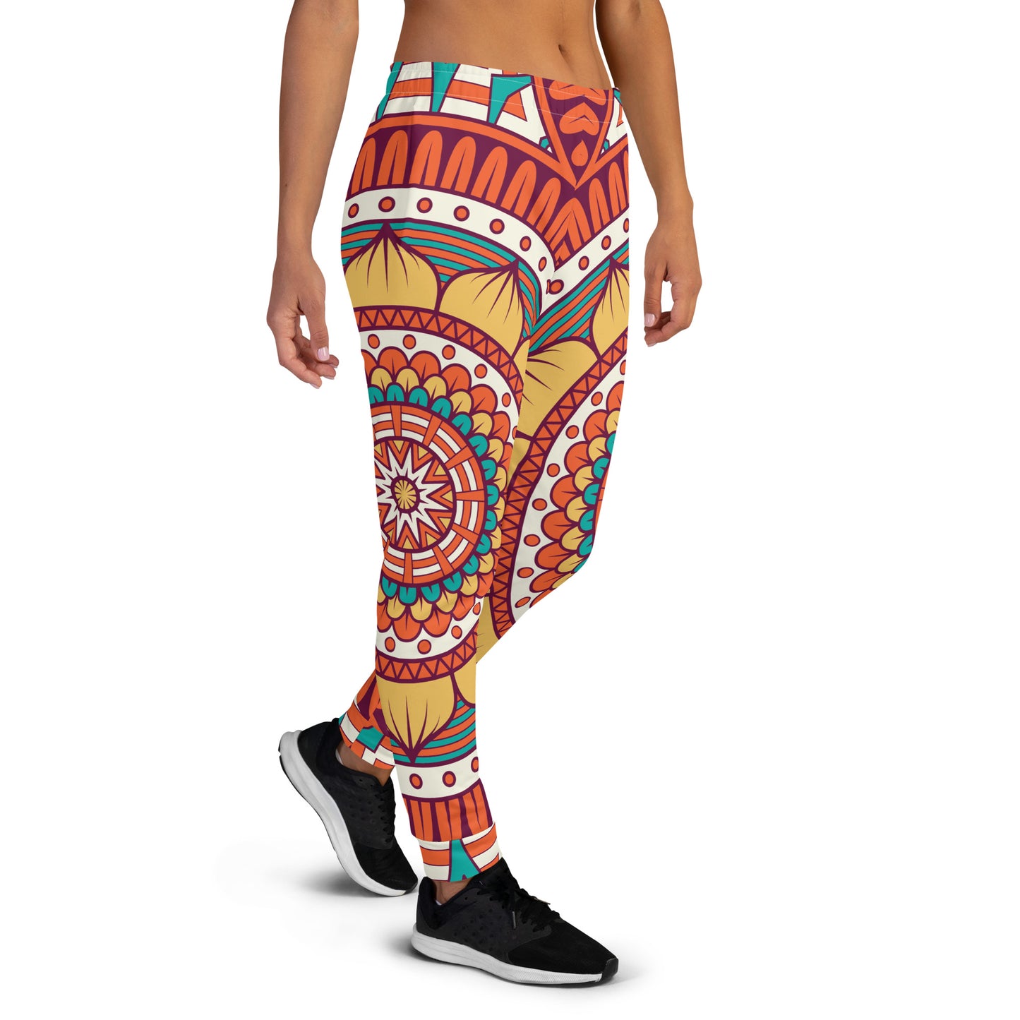 Women's Joggers with Golden Mandala Print