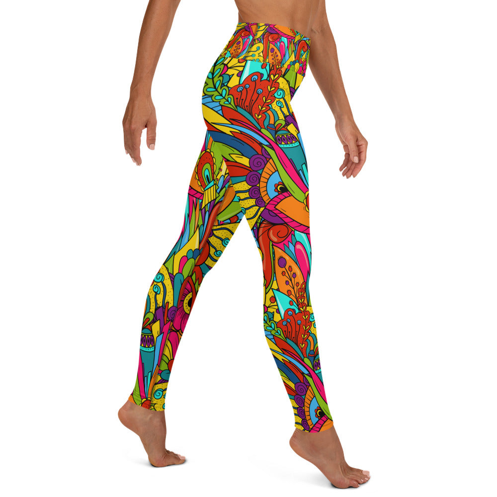 Yoga Leggings with Hippie Paisley Print