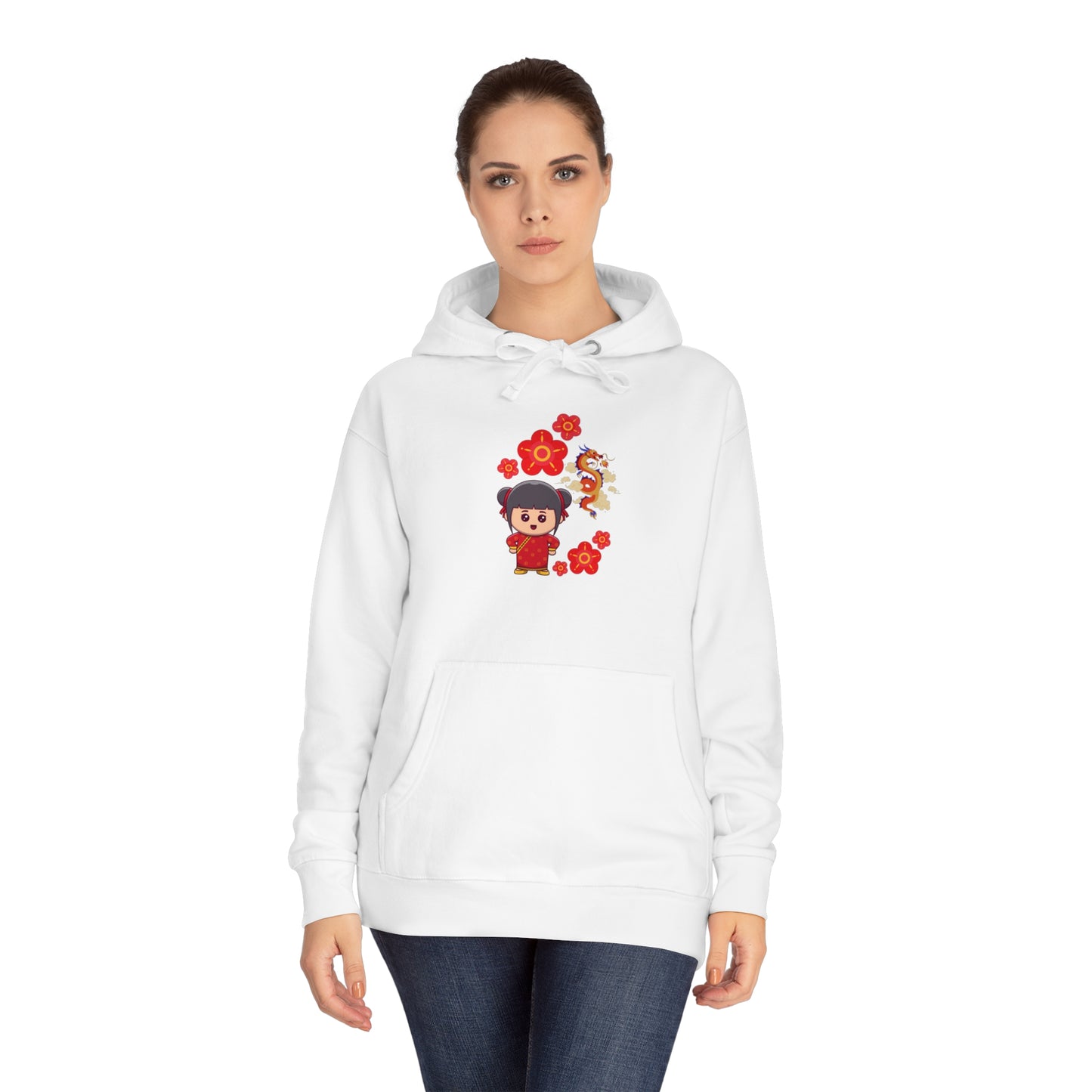 Soluvd Unisex Fleece Dragon Girl Hoodie