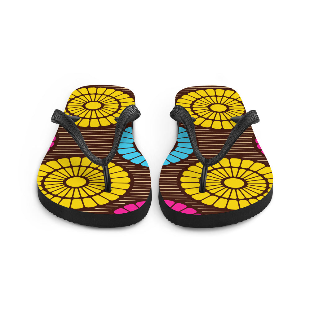 Flip-Flops with Multi African Print