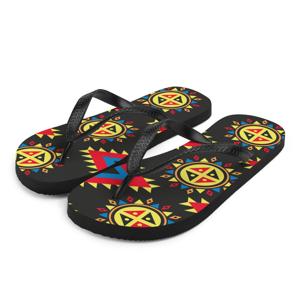 Flip-Flops with Aztec Print