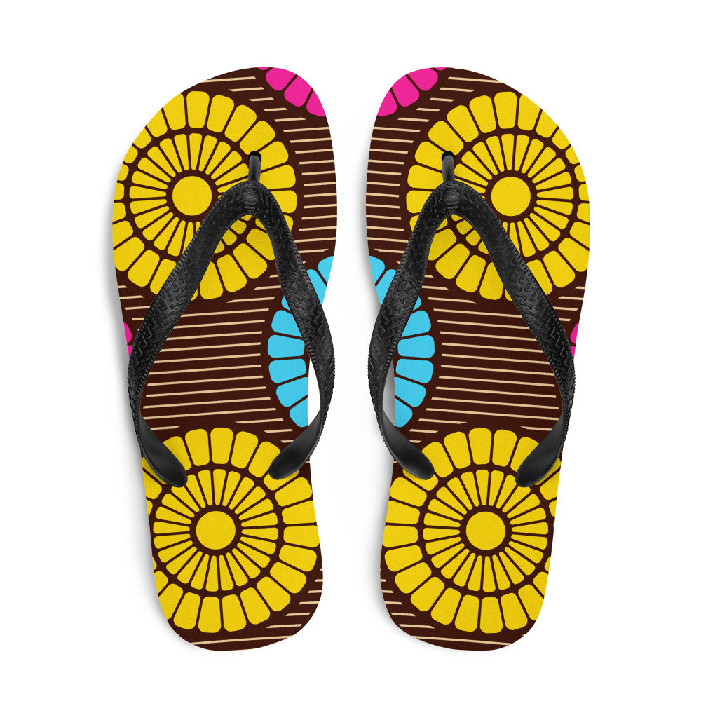 Flip-Flops with Multi African Print