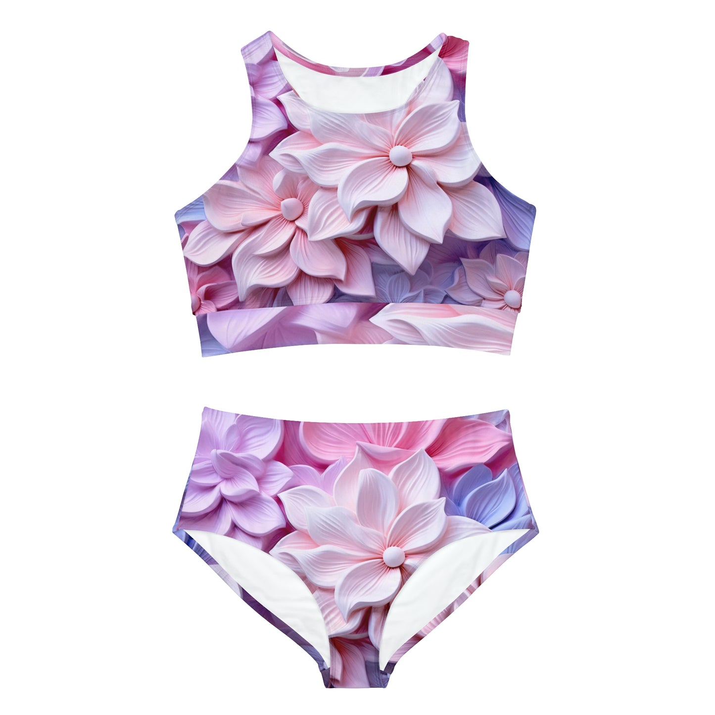 Soluvd 3D Flower An Sporty Bikini Set