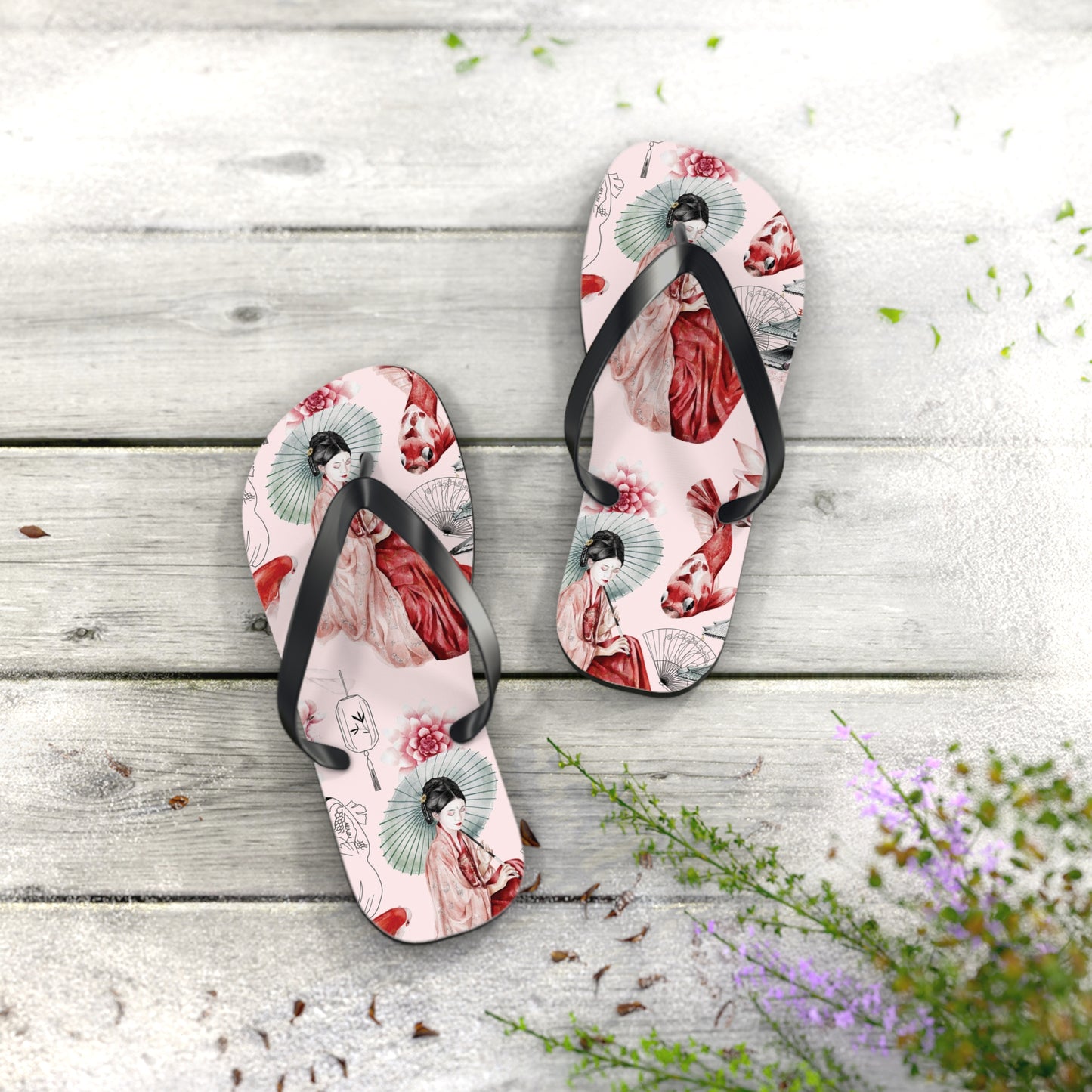 Soluvd Pink Pagoda Women's Flip Flops