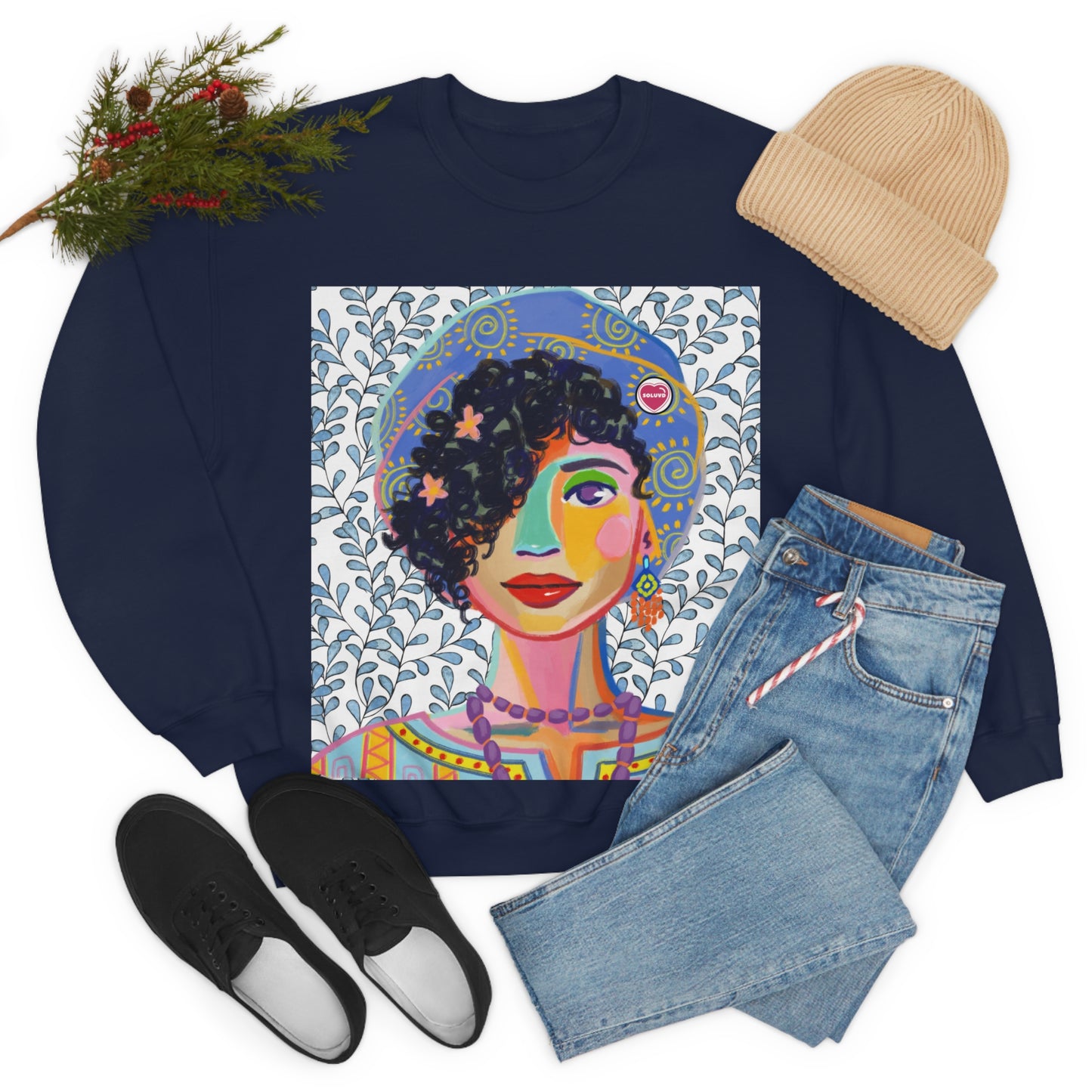 Soluvd Beret Unisex Heavy Blend™ Crewneck Sweatshirt