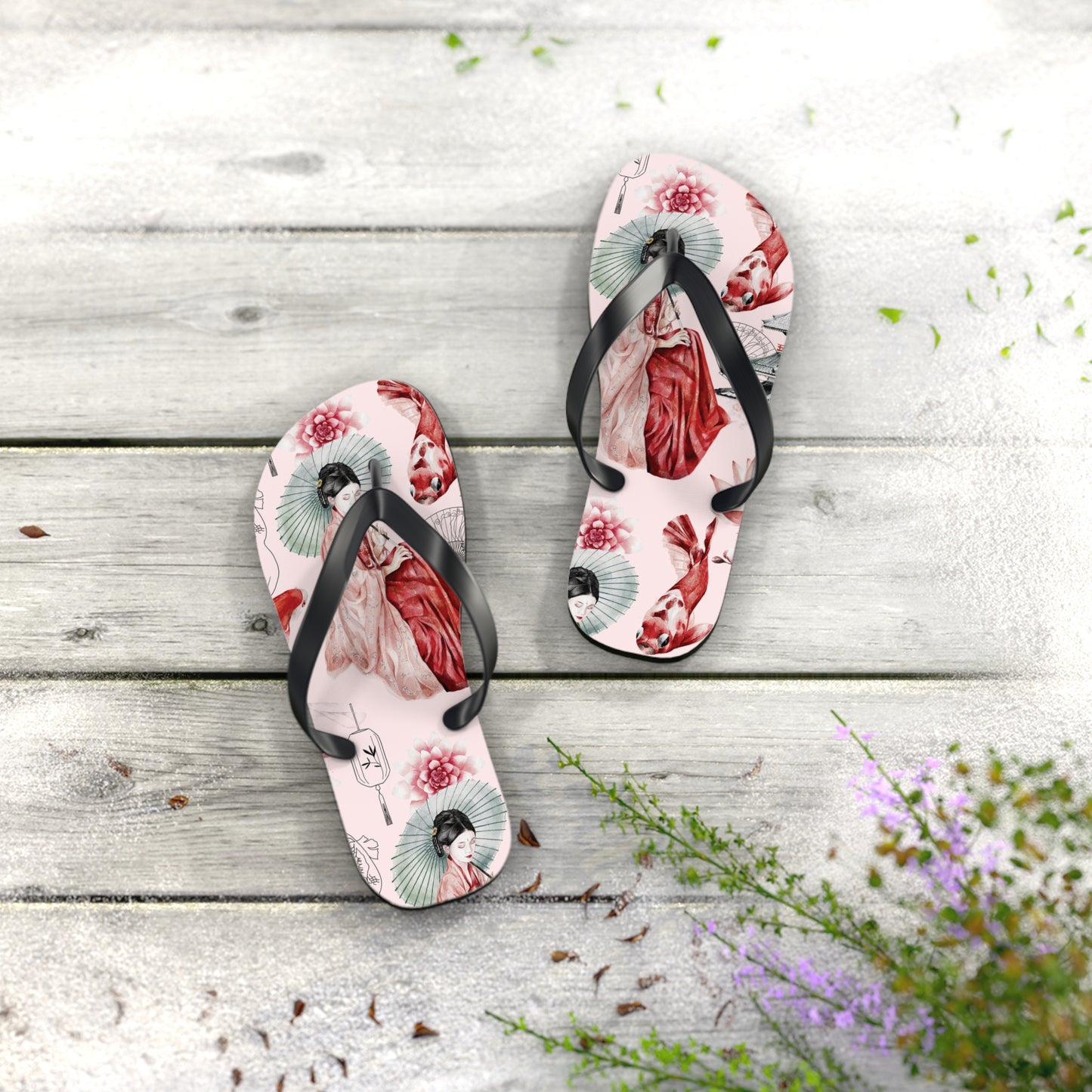 Soluvd Pink Pagoda Women's Flip Flops