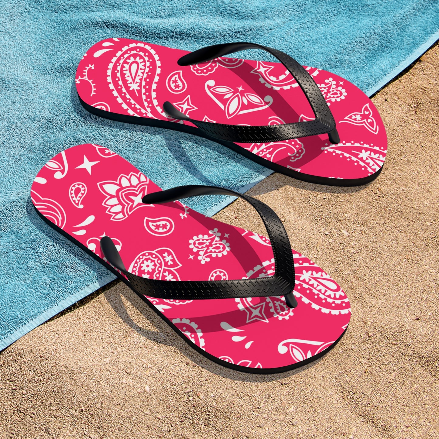 Soluvd Pink Bandana Unisex, Women's, Men's Flip-Flops