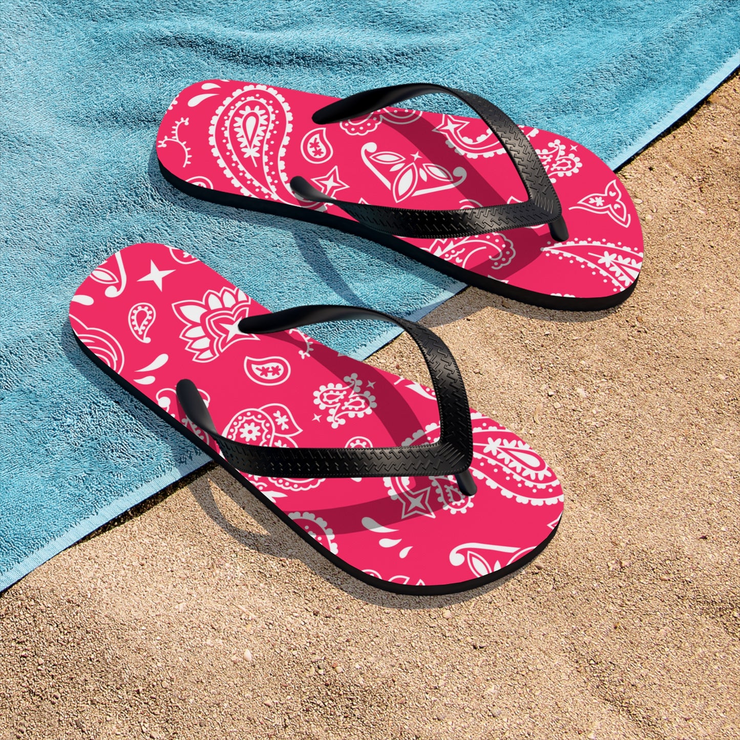Soluvd Pink Bandana Unisex, Women's, Men's Flip-Flops