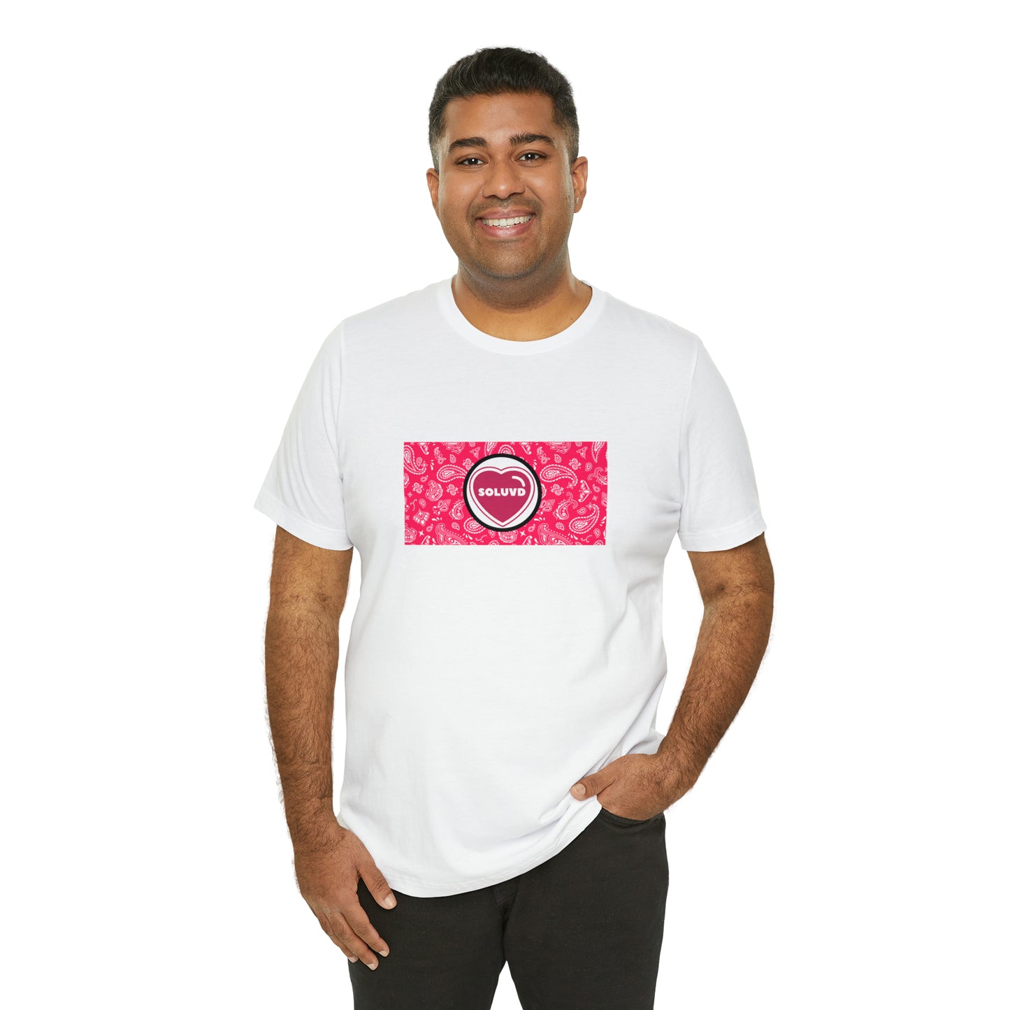 Soluvd Pink Bandana Unisex, Women's, Men's Jersey Short Sleeve Tee