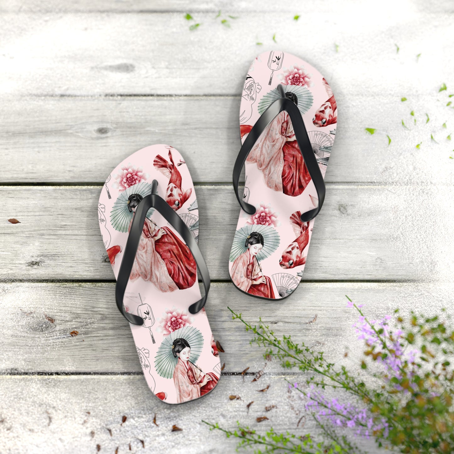 Soluvd Pink Pagoda Women's Flip Flops
