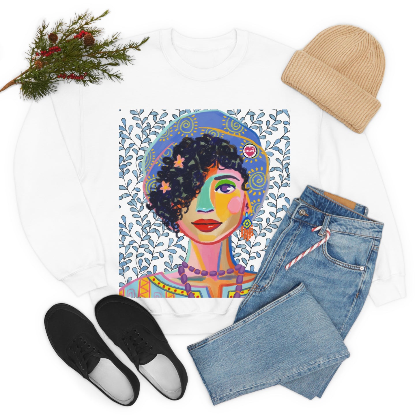 Soluvd Beret Unisex Heavy Blend™ Crewneck Sweatshirt