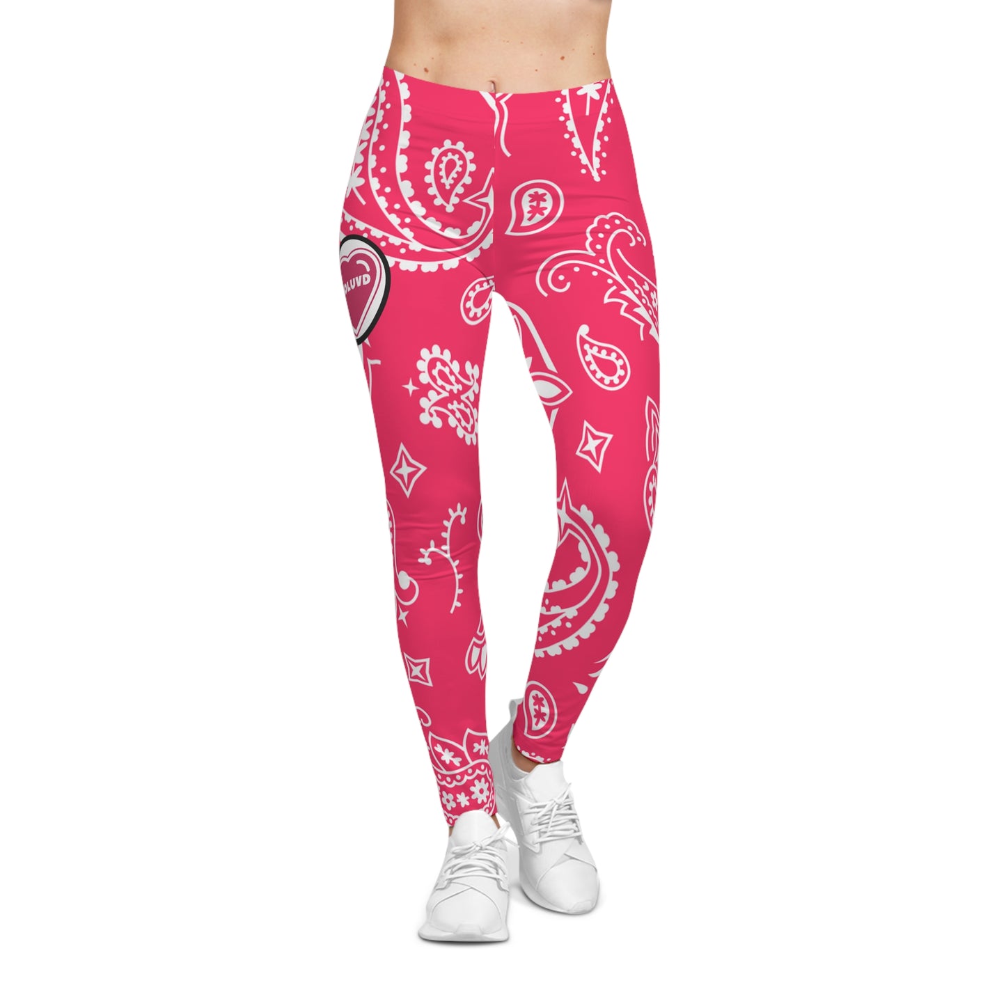 Soluvd Pink Bandana Women's Premium Leggings, Yoga Leggings