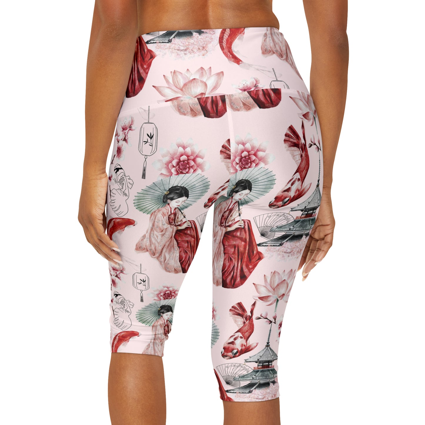 Soluvd Pink Pagoda Yoga Capri Leggings