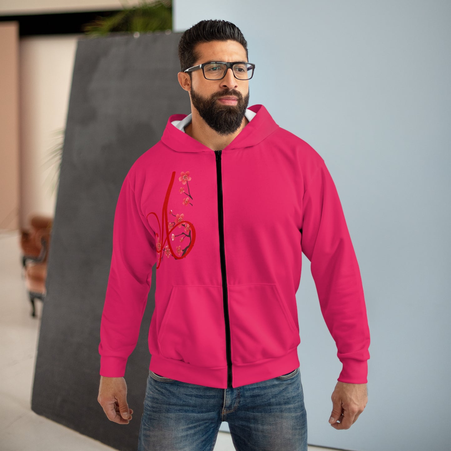 Soluvd Pink A Unisex, Women's Men's Zip Hoodie