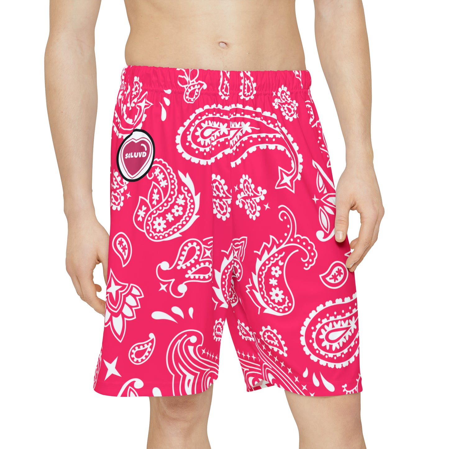 Soluvd Pink Bandana Men’s Sports Shorts