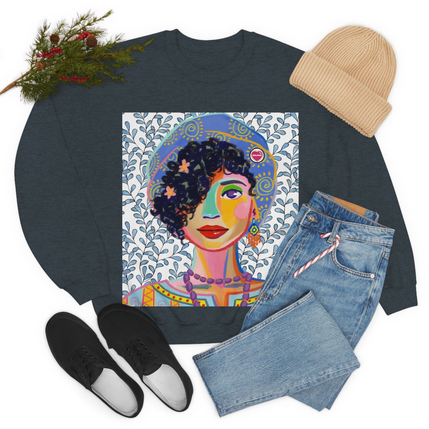 Soluvd Beret Unisex Heavy Blend™ Crewneck Sweatshirt