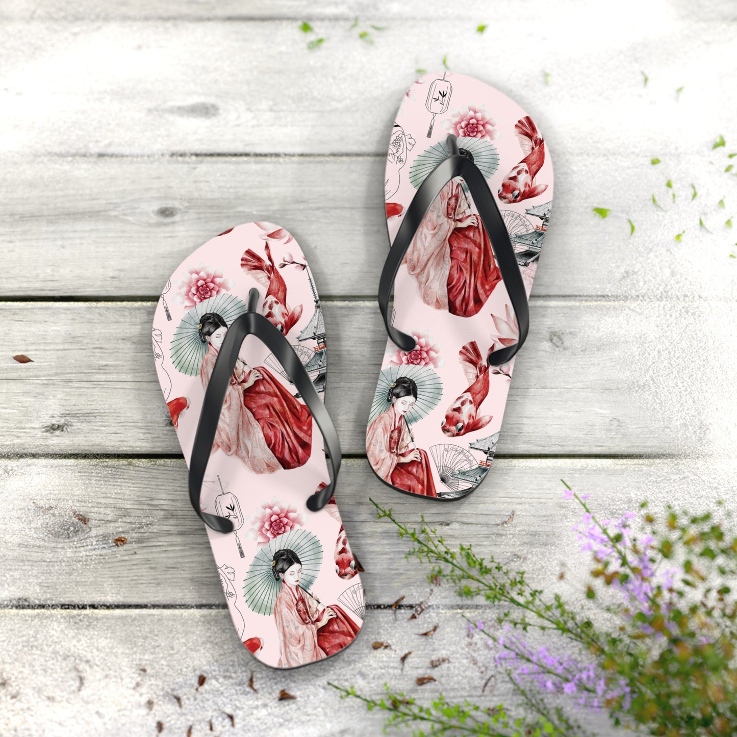 Soluvd Pink Pagoda Women's Flip Flops