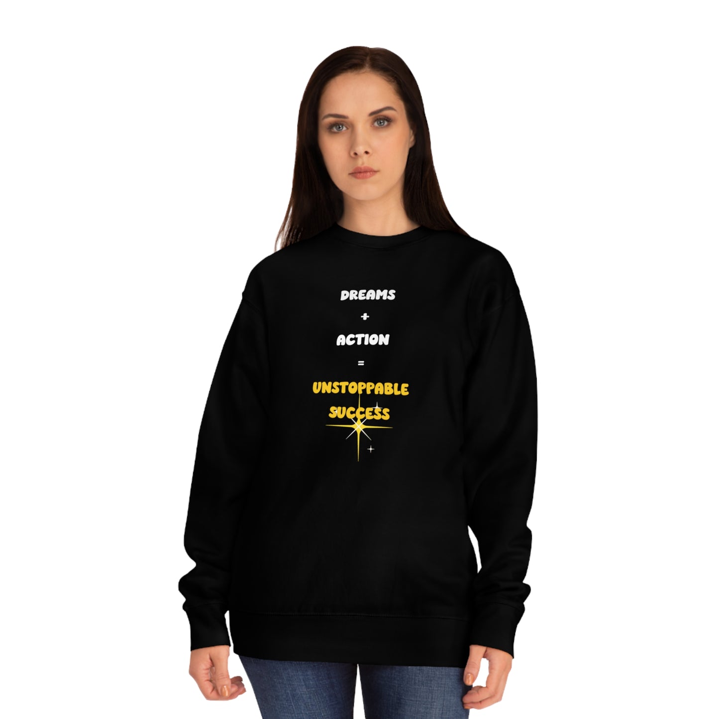 Soluvd Dreams + Action = Unstoppable Success Unisex, Women's, Men's Crew Sweatshirt