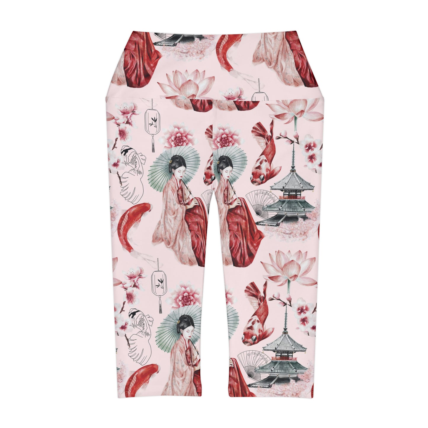 Soluvd Pink Pagoda Yoga Capri Leggings