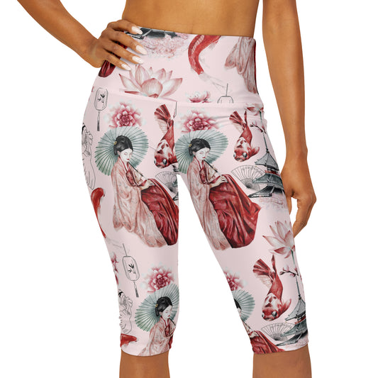 Soluvd Pink Pagoda Yoga Capri Leggings