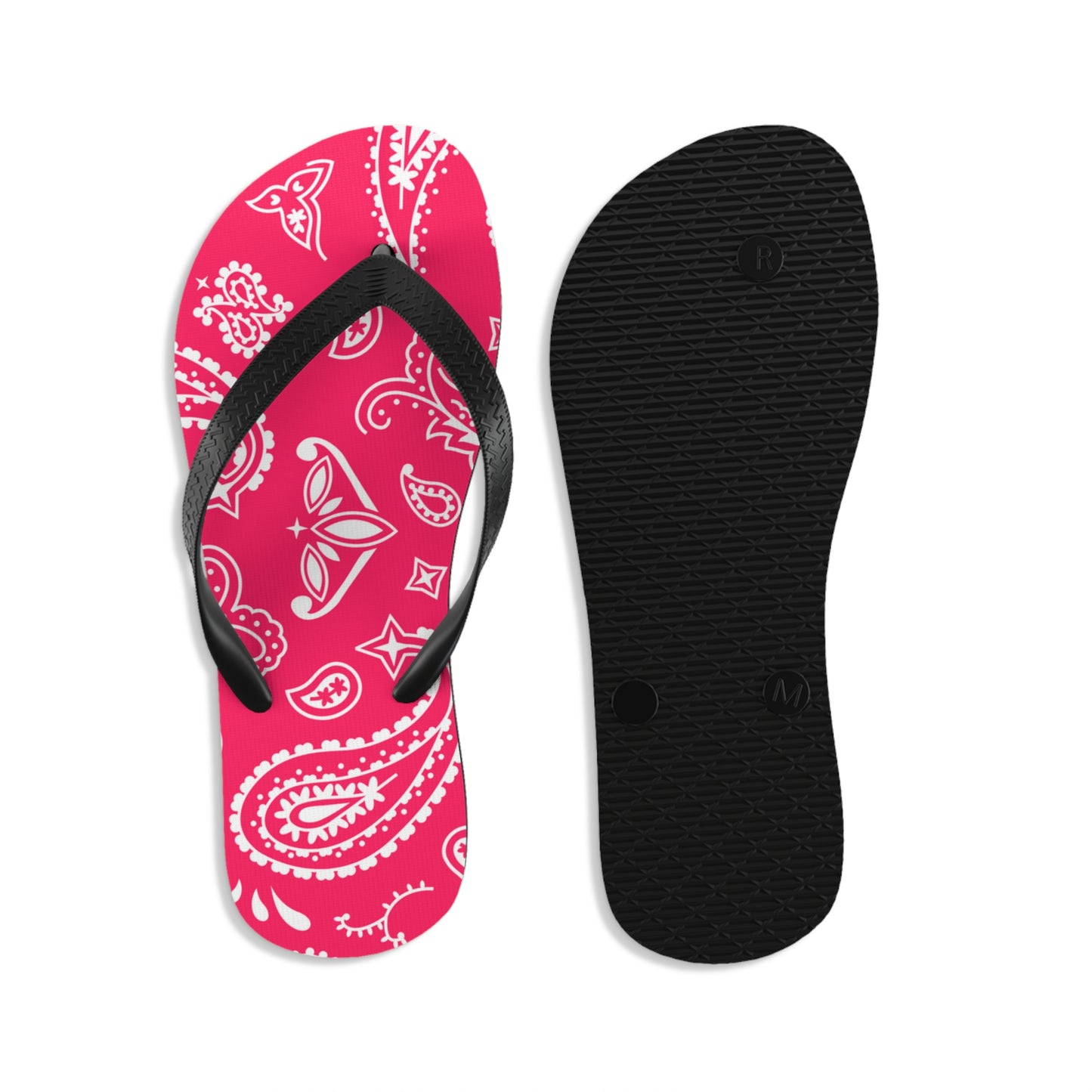 Soluvd Pink Bandana Unisex, Women's, Men's Flip-Flops