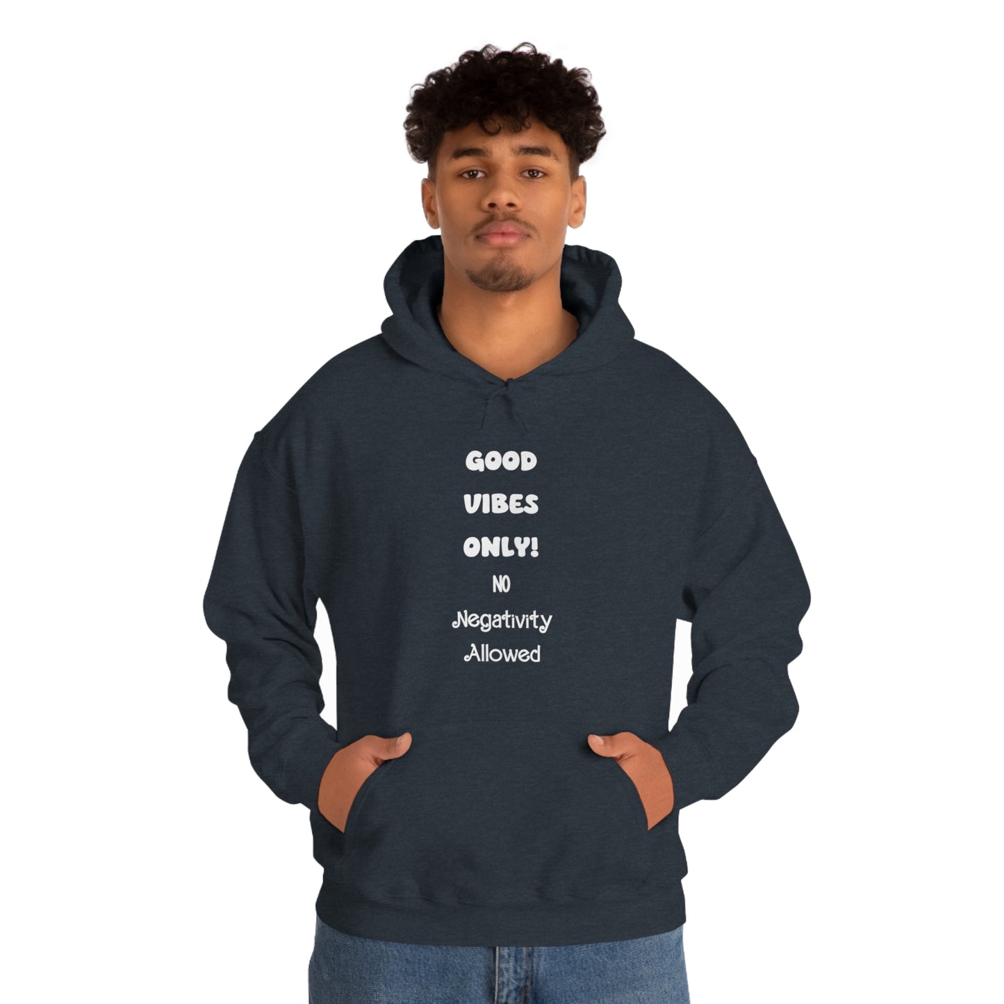 Soluvd Good Vibes Only No Negativity Allowed Unisex Heavy Blend™ Hooded Sweatshirt