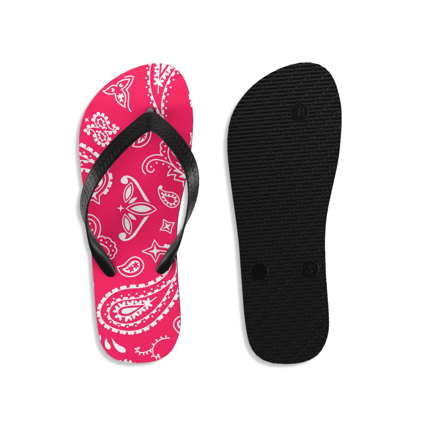 Soluvd Pink Bandana Unisex, Women's, Men's Flip-Flops