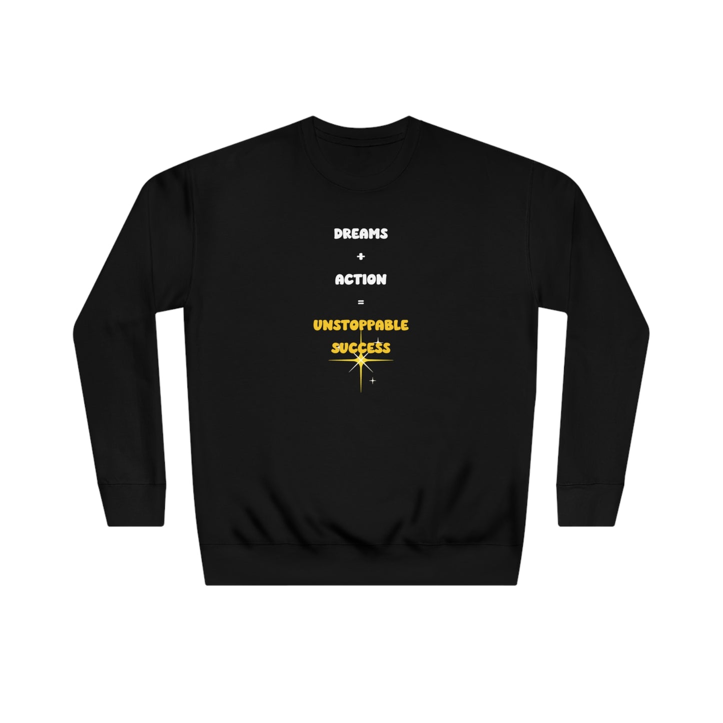 Soluvd Dreams + Action = Unstoppable Success Unisex, Women's, Men's Crew Sweatshirt