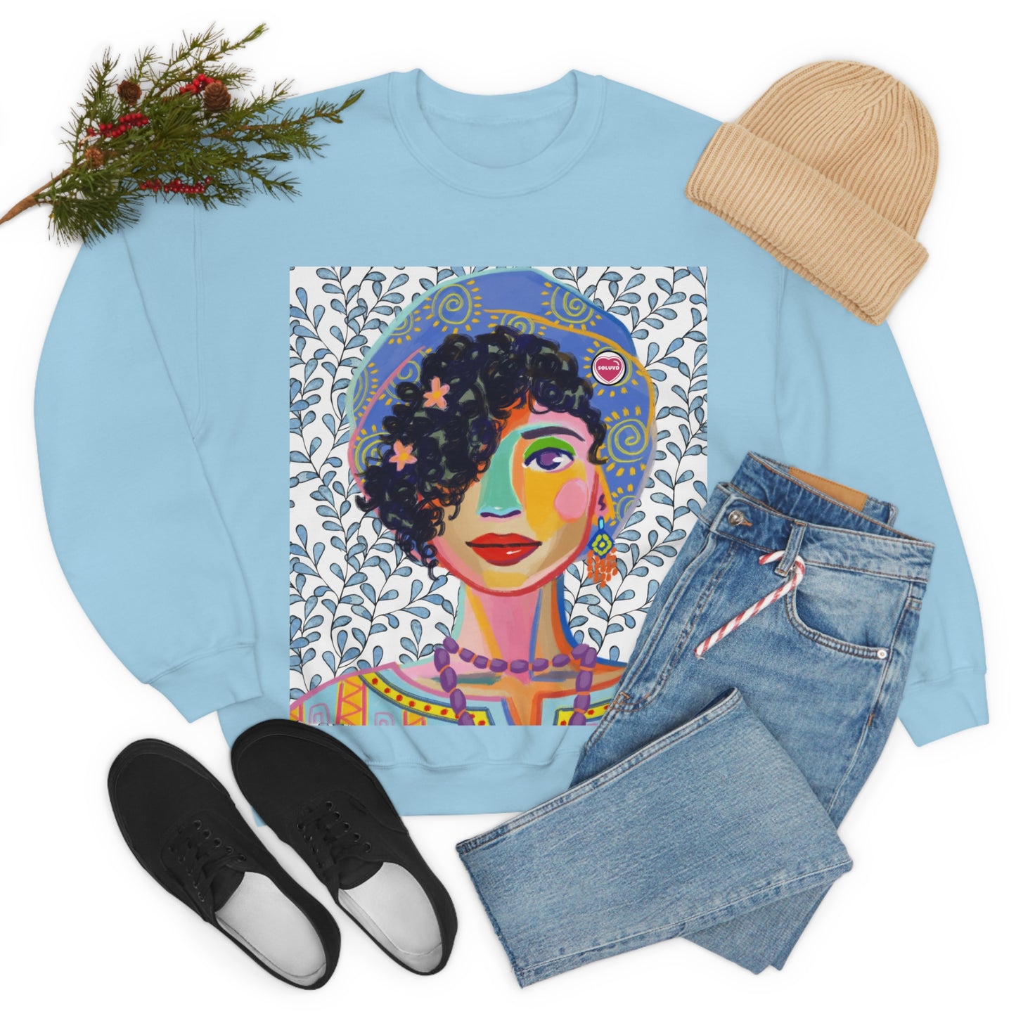 Soluvd Beret Unisex Heavy Blend™ Crewneck Sweatshirt