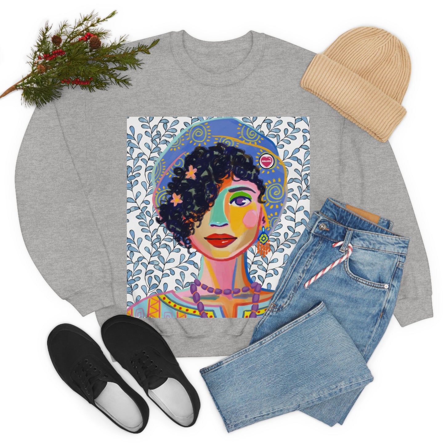 Soluvd Beret Unisex Heavy Blend™ Crewneck Sweatshirt