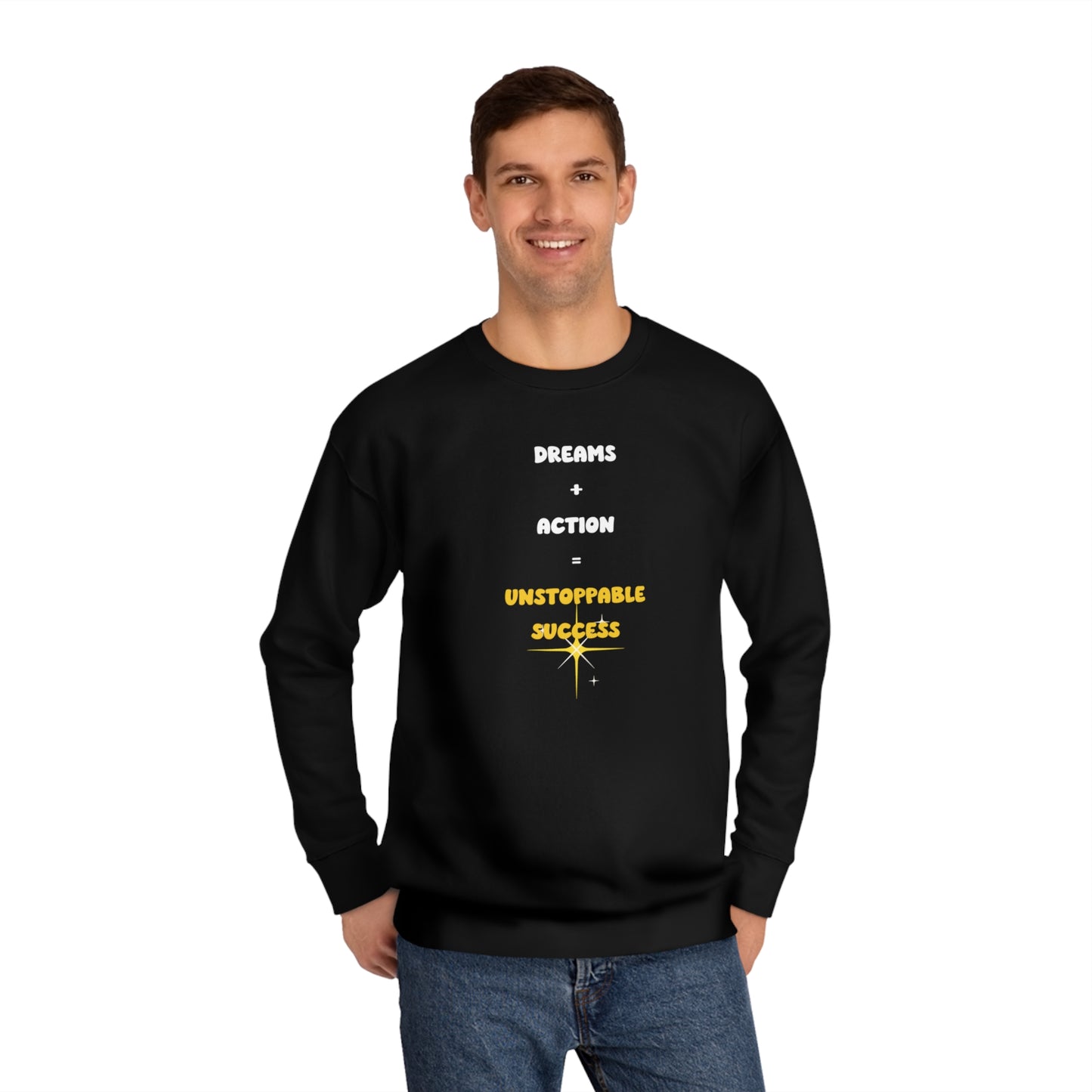 Soluvd Dreams + Action = Unstoppable Success Unisex, Women's, Men's Crew Sweatshirt