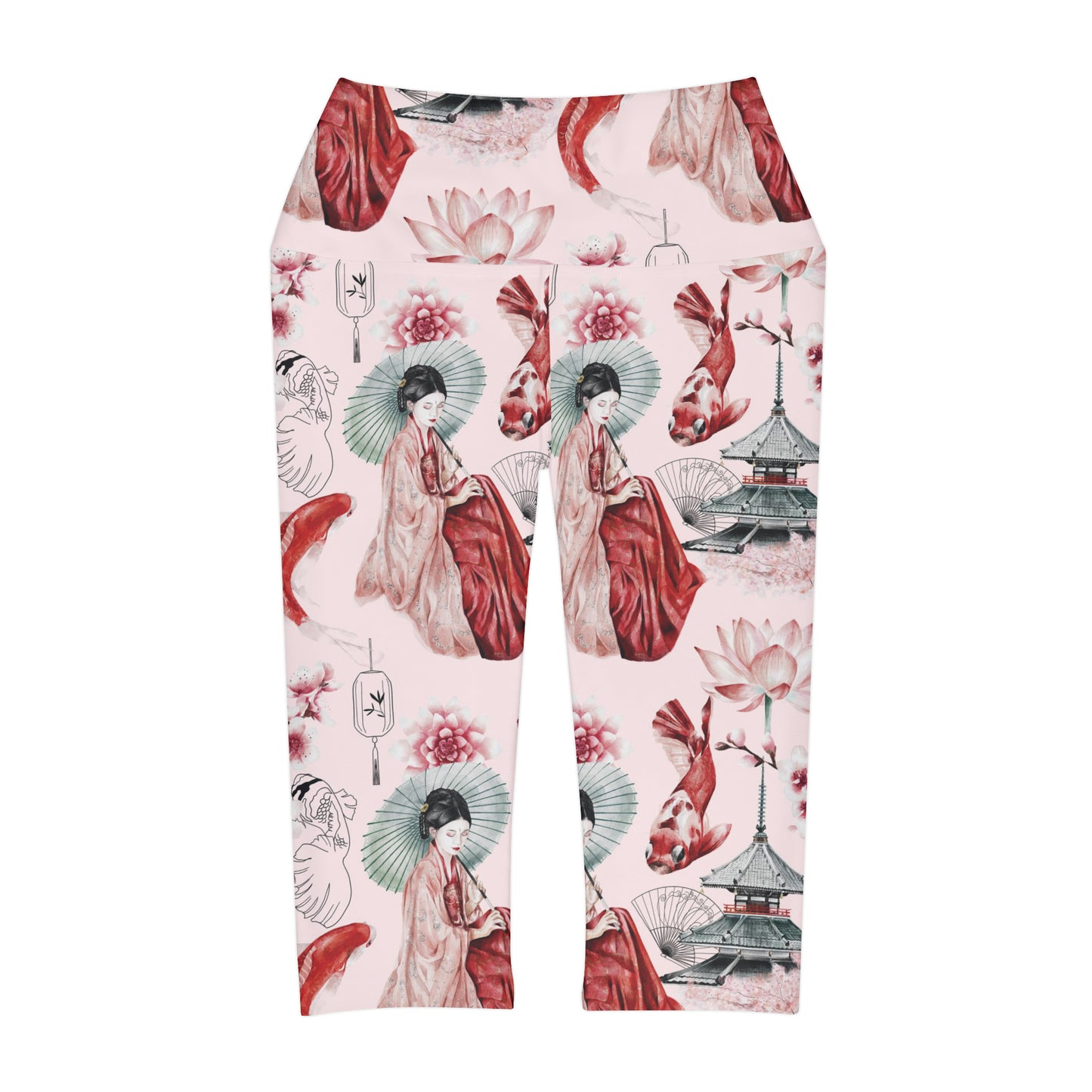 Soluvd Pink Pagoda Yoga Capri Leggings