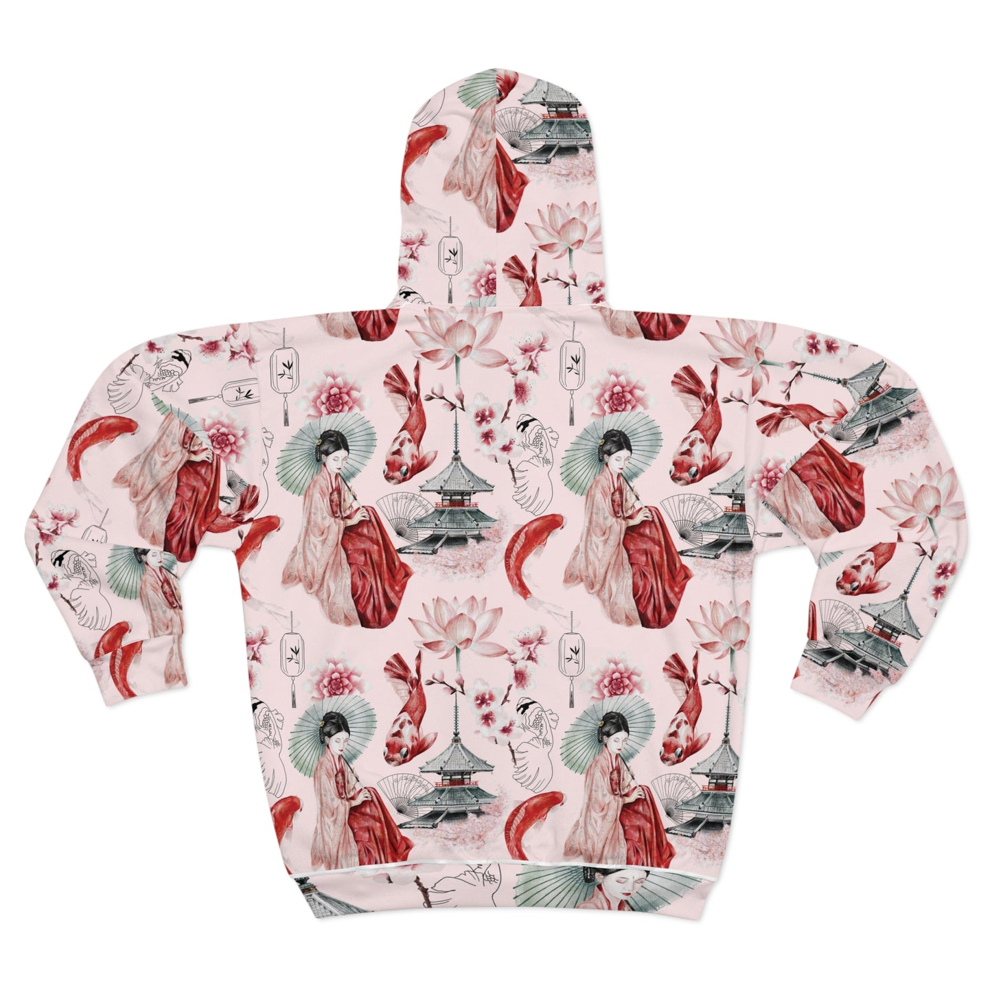 Soluvd Pink Pagoda Unisex, Women's, Men's Zip Hoodie