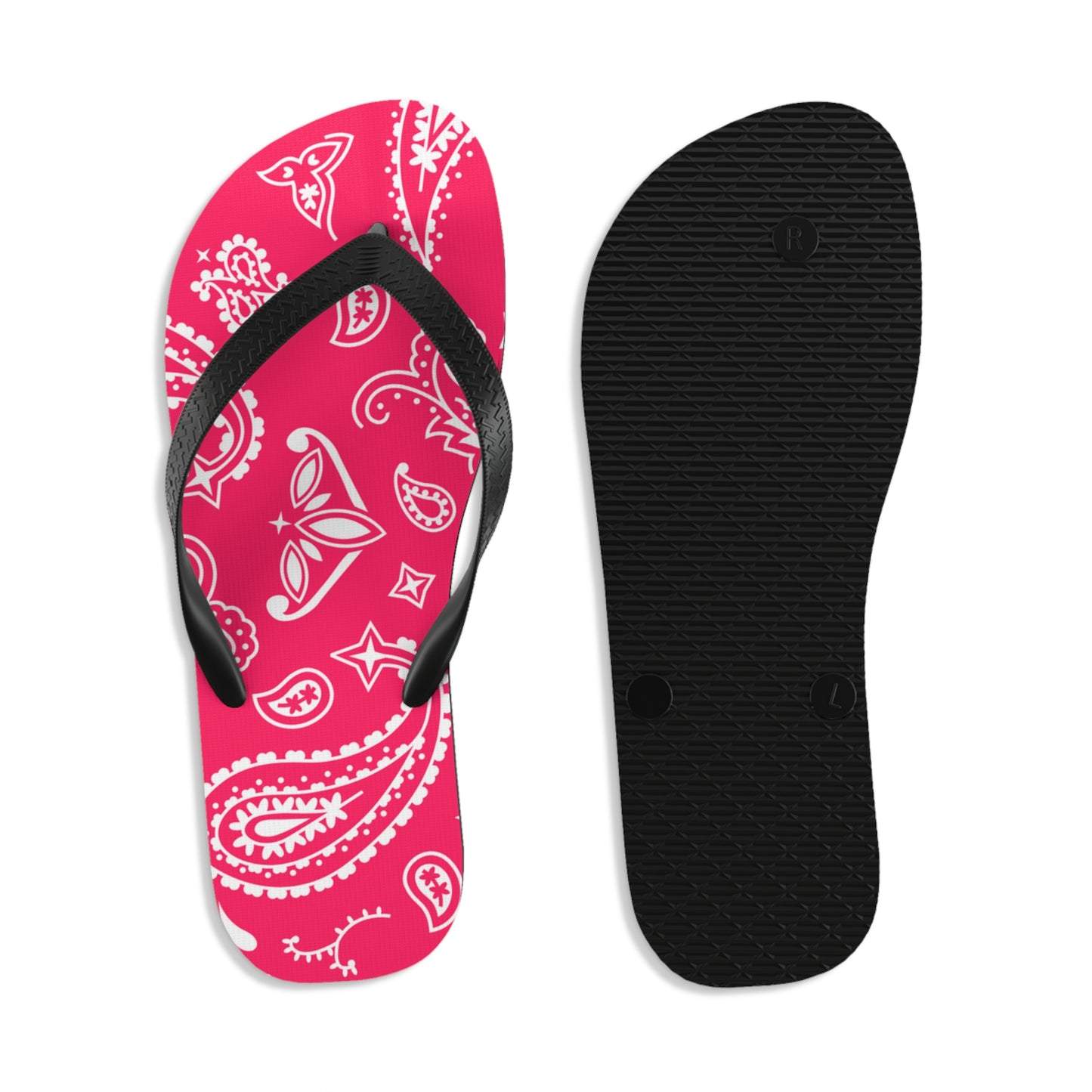 Soluvd Pink Bandana Unisex, Women's, Men's Flip-Flops