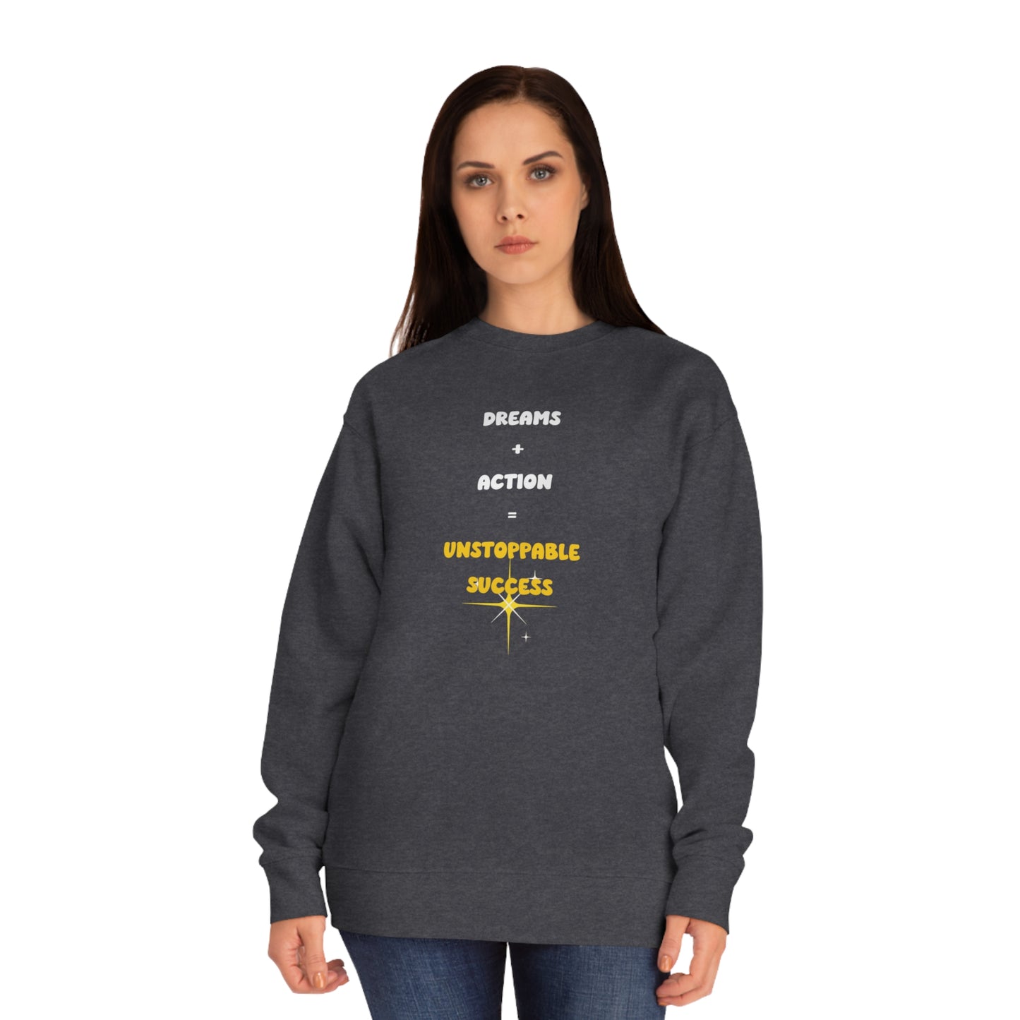 Soluvd Dreams + Action = Unstoppable Success Unisex, Women's, Men's Crew Sweatshirt