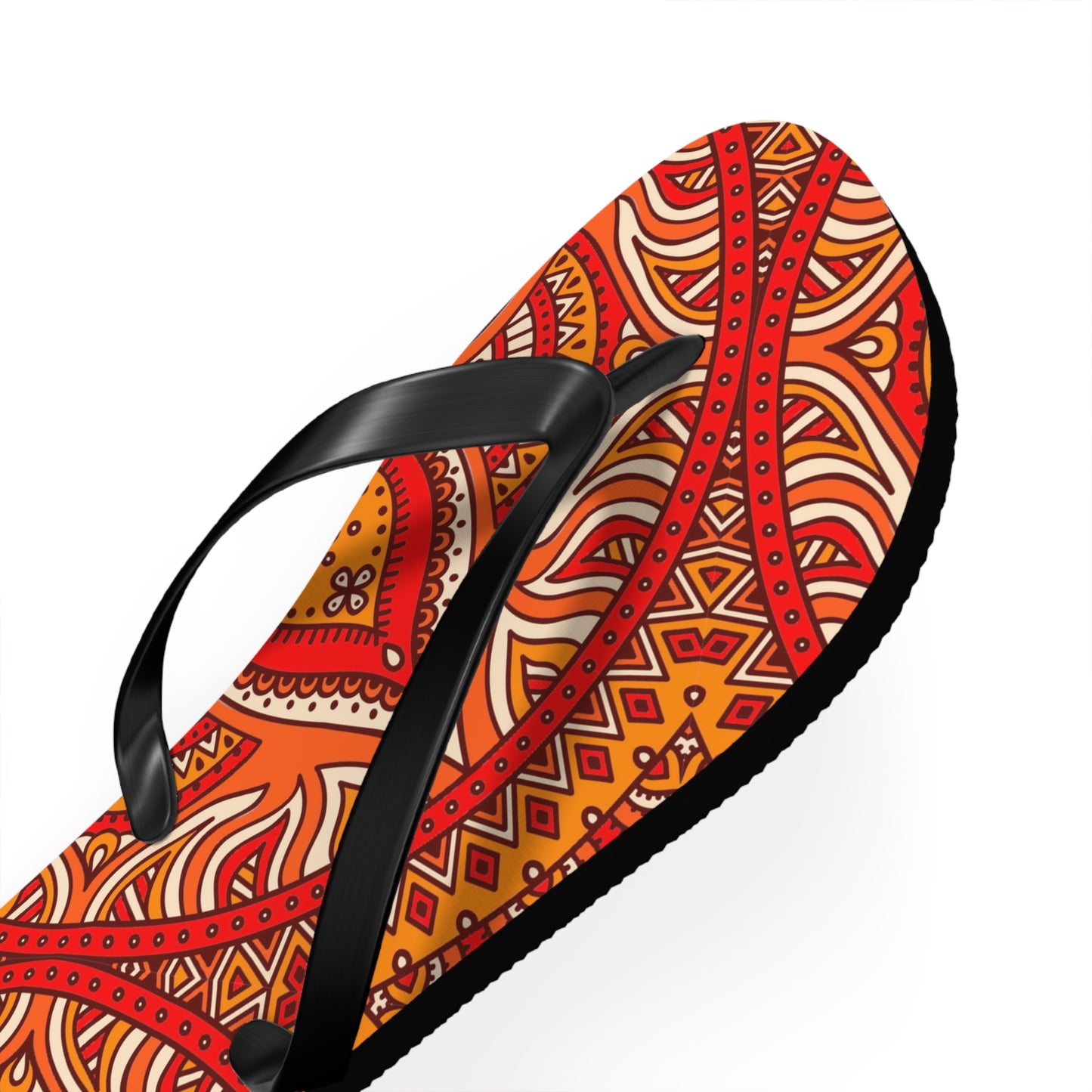 Soluvd Orange Mandala Flip Flops