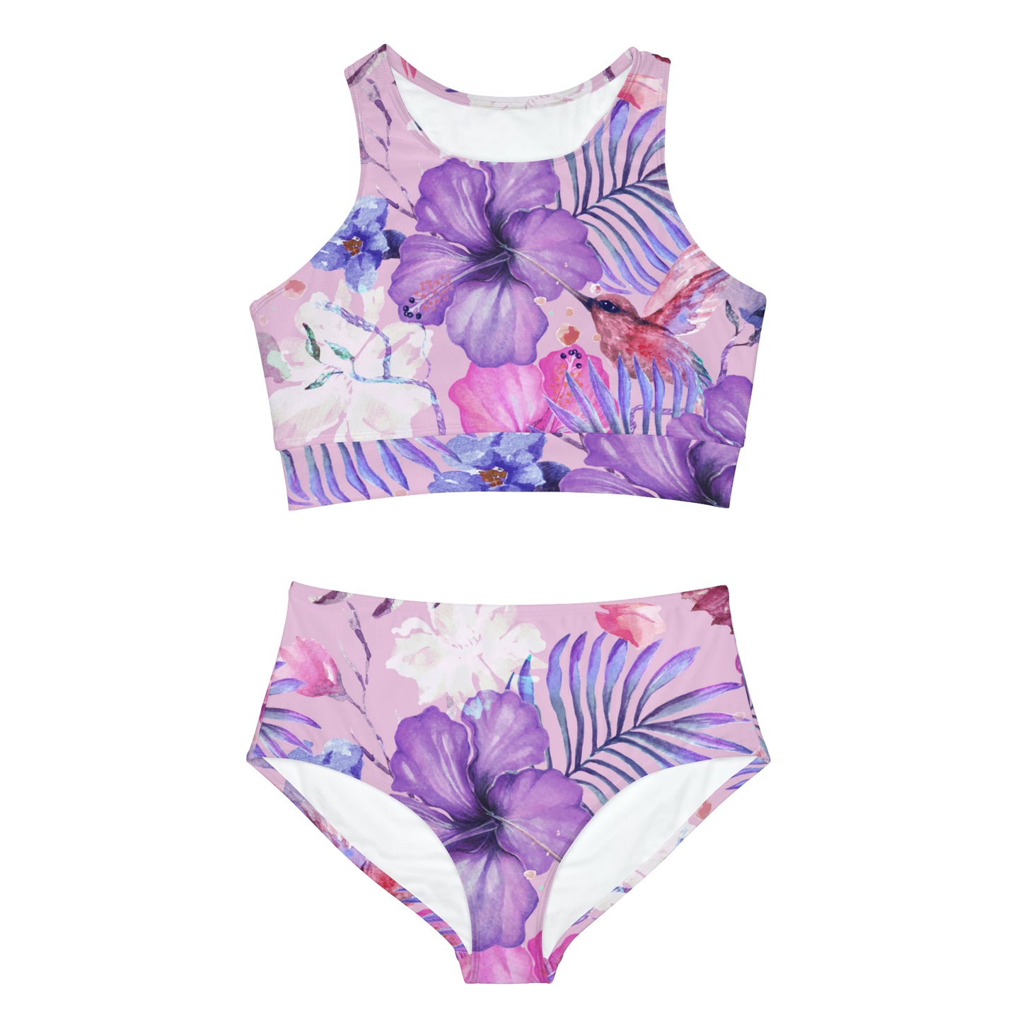 Soluvd Purple Vacay Sporty Bikini Set