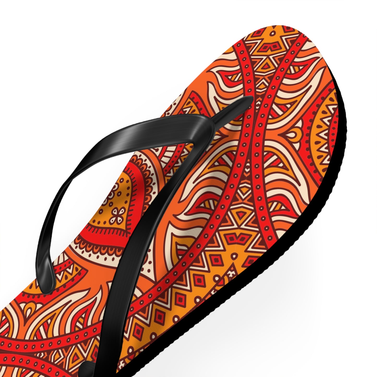 Soluvd Orange Mandala Flip Flops