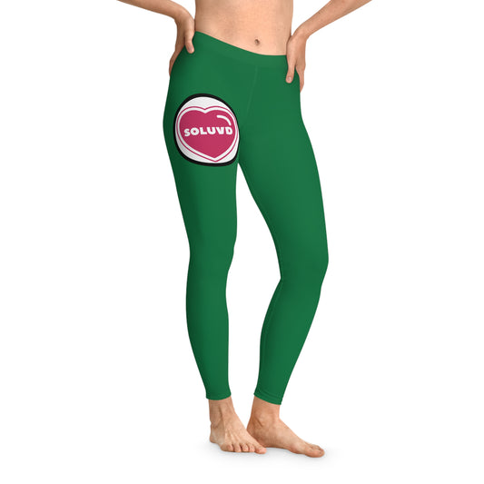 Soluvd Stretchy Leggings Logo One Green