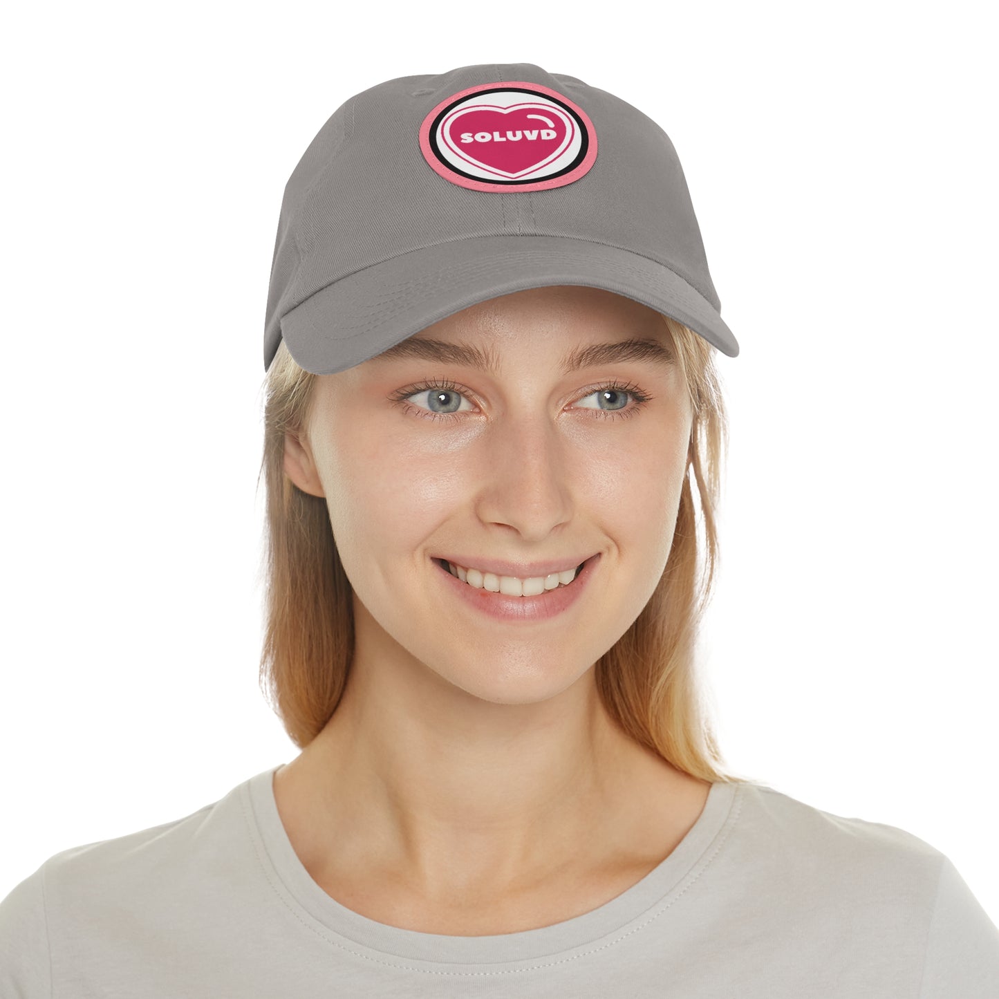 Soluvd Dad Hat with Logo One Leather Patch (Round)